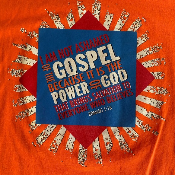 Bright orange unisex short sleeve tee sz XL pit to pit 23” shoulder to hem 30” - Picture 3 of 5